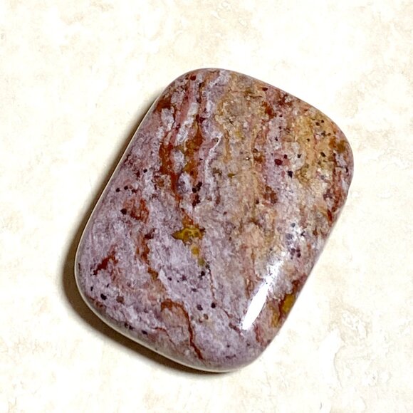 Natural Purple Brown Ocean Jasper Pendant, Large Rectangular Genuine Gemstone - Picture 2 of 12